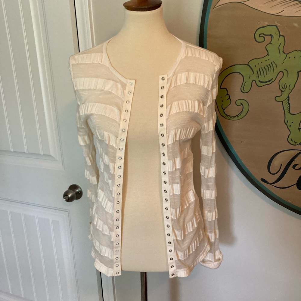 Sheer cream colored cardigan